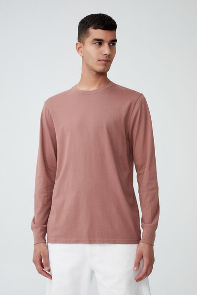 Organic Long Sleeve T-Shirt, COGNAC BROWN