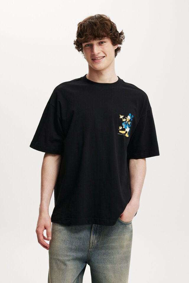 Donald Duck Box Fit Pop Culture T-Shirt, LCN DIS BLACK/DONALD JAPANESE