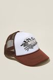 Nascar Trucker Hat, LCN NCR CHOCOLATE/RACING FLAG - alternate image 2