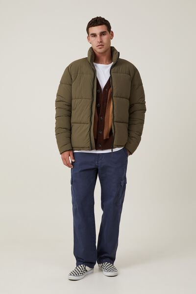 Recycled Mother Puffer Jacket, ARMY