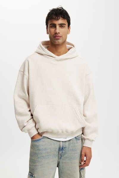 Box Fit Hoodie, OATMEAL MARLE