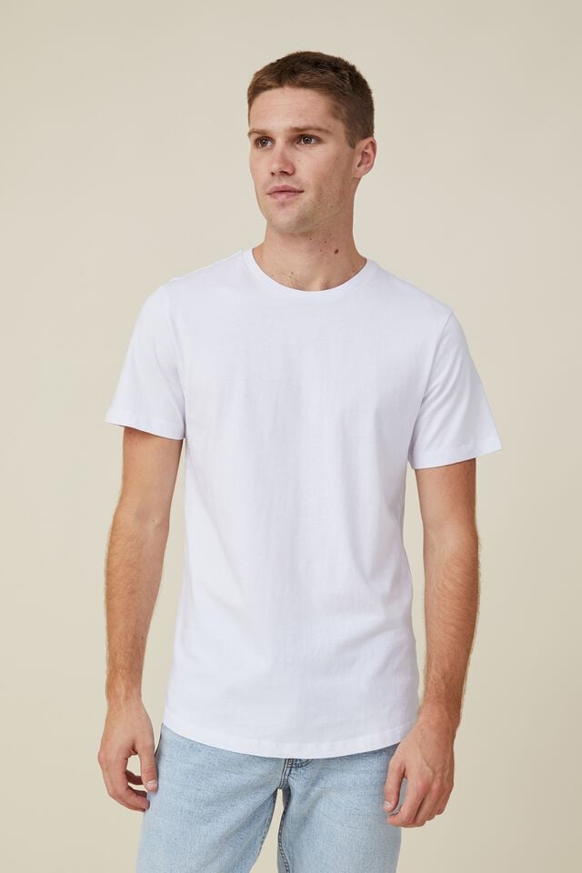 White Longline Deep V-Neck T-Shirt - T-Shirts & Tops