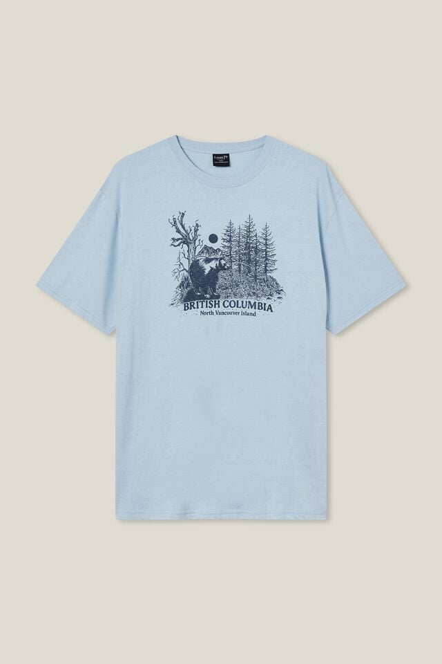 Loose Fit Souvenir T-Shirt, BLUE MIST/BRITISH COLUMBIA