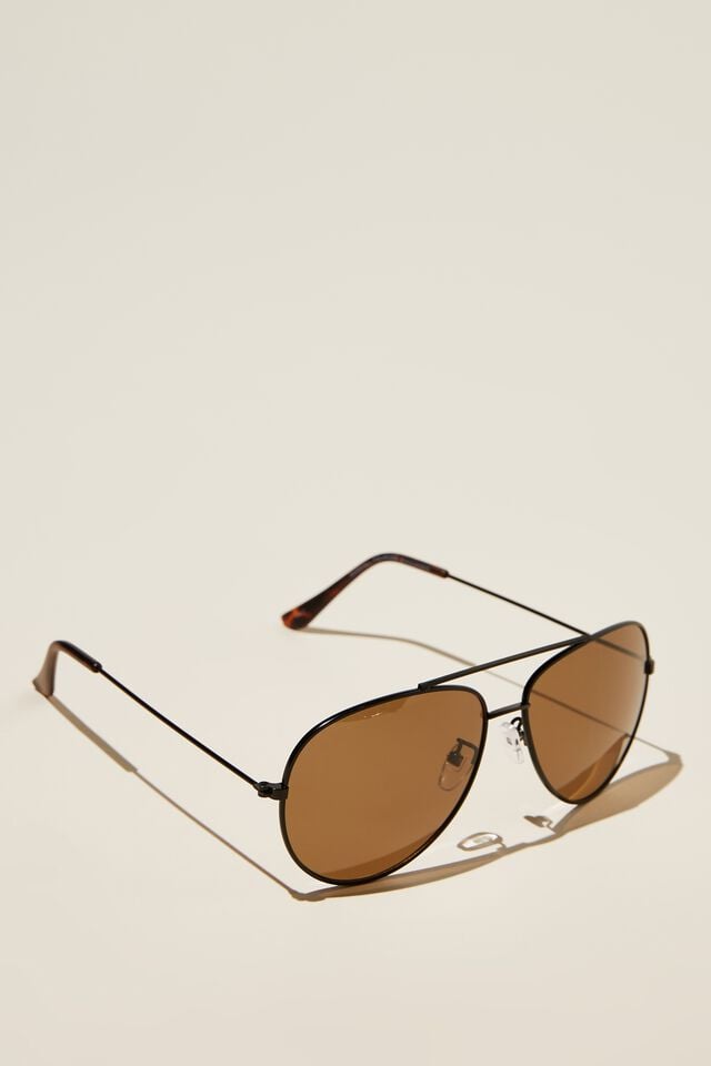 Marshall Polarized Sunglasses, BLACK/TORT/BROWN SMOKE