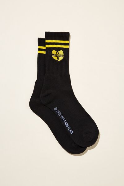 Meias - Special Edition Sock, LCN BRA BLACK / YELLOW WUTANG STRIPE