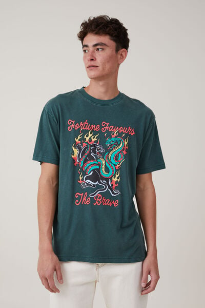 Premium Loose Fit Cny T-Shirt, PINE NEEDLE GREEN/FORTUNE FAVOURS