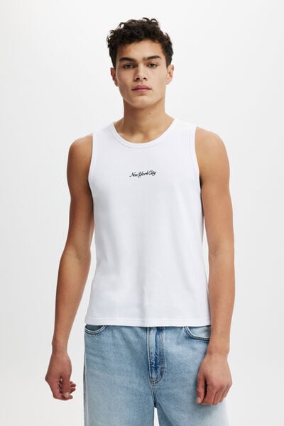 Graphic Rib Tank, WHITE/ NEW YORK CITY SCRIPT