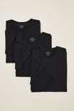 Chapéu - Organic Longline T-Shirt 3 Pack, BLACK/BLACK/BLACK - vista alternativa 1