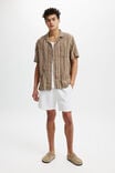 Riviera Short Sleeve Shirt, LATTE STRIPE - alternate image 2