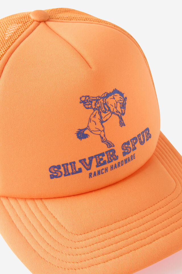 Trucker Hat, TRUCKER ORANGE/SILVER SPUR