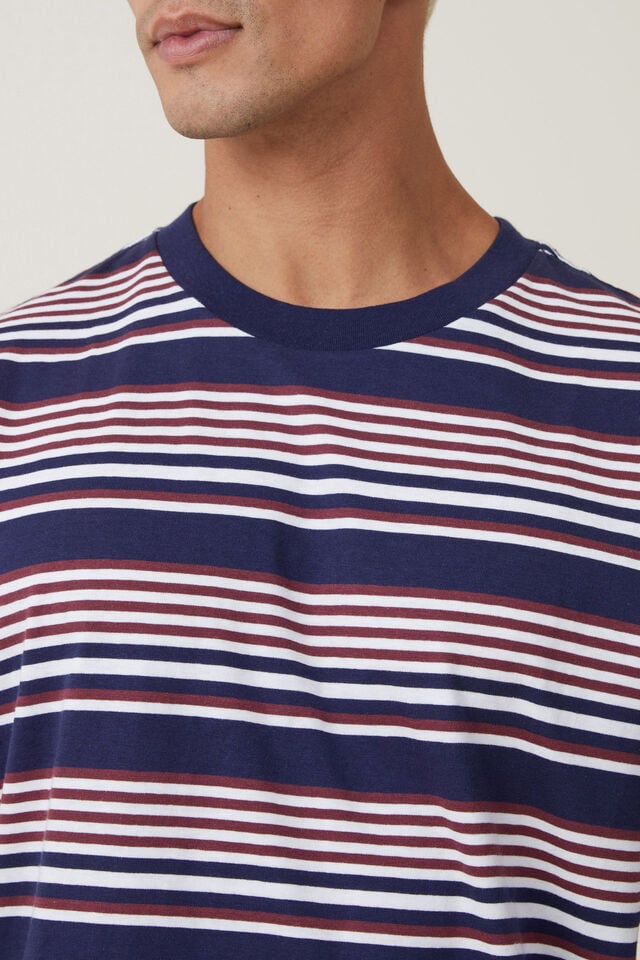Loose Fit Stripe T-Shirt, TRUE MULBERRY EASY STRIPE
