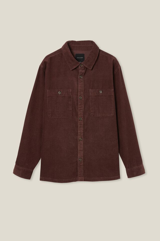 Heavy Overshirt, COCO BROWN CORD
