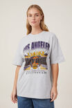 NBA Los Angeles Lakers Loose Fit T-Shirt, LCN NBA LIGHT GREY MARLE/LAKERS -CITYSCAPE - alternate image 2