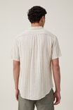 Linen Short Sleeve Shirt, ECRU STRIPE - alternate image 3