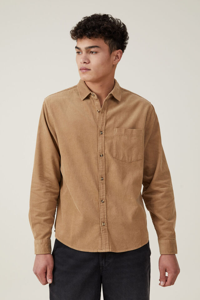 Portland Long Sleeve Shirt, WHEAT CORD