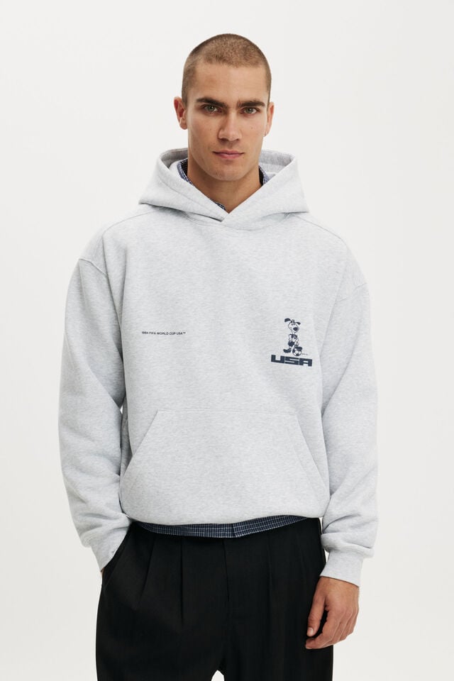 Fifa Box Fit Hoodie, LCN FCL GREY MARLE / FIFA USA 94