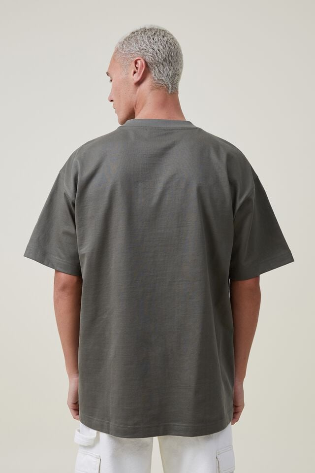 Box Fit Plain T-Shirt, MILITARY