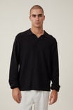 Camiseta - Jimmy Long Sleeve Polo, BLACK - vista alternativa 1