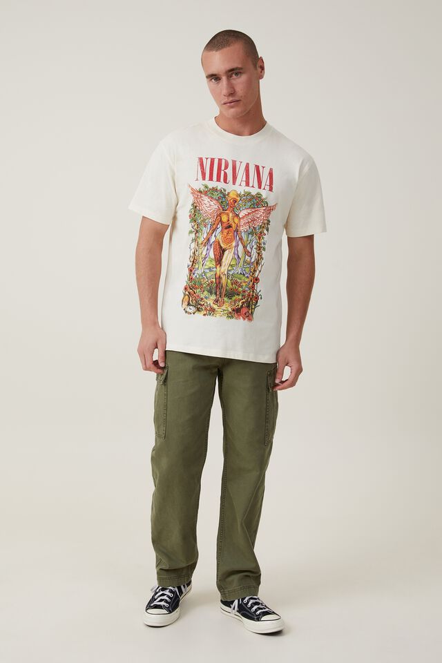 Camiseta - Premium Loose Fit Music T-Shirt, LCN MT CREAMPUFF/NIRVANA - FLORAL IN UTERO