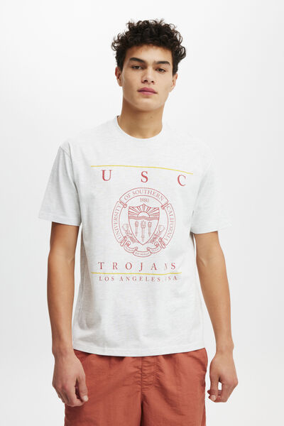 License Loose Fit College T-Shirt, LCN USC WHITE MARLE/USC - CREST