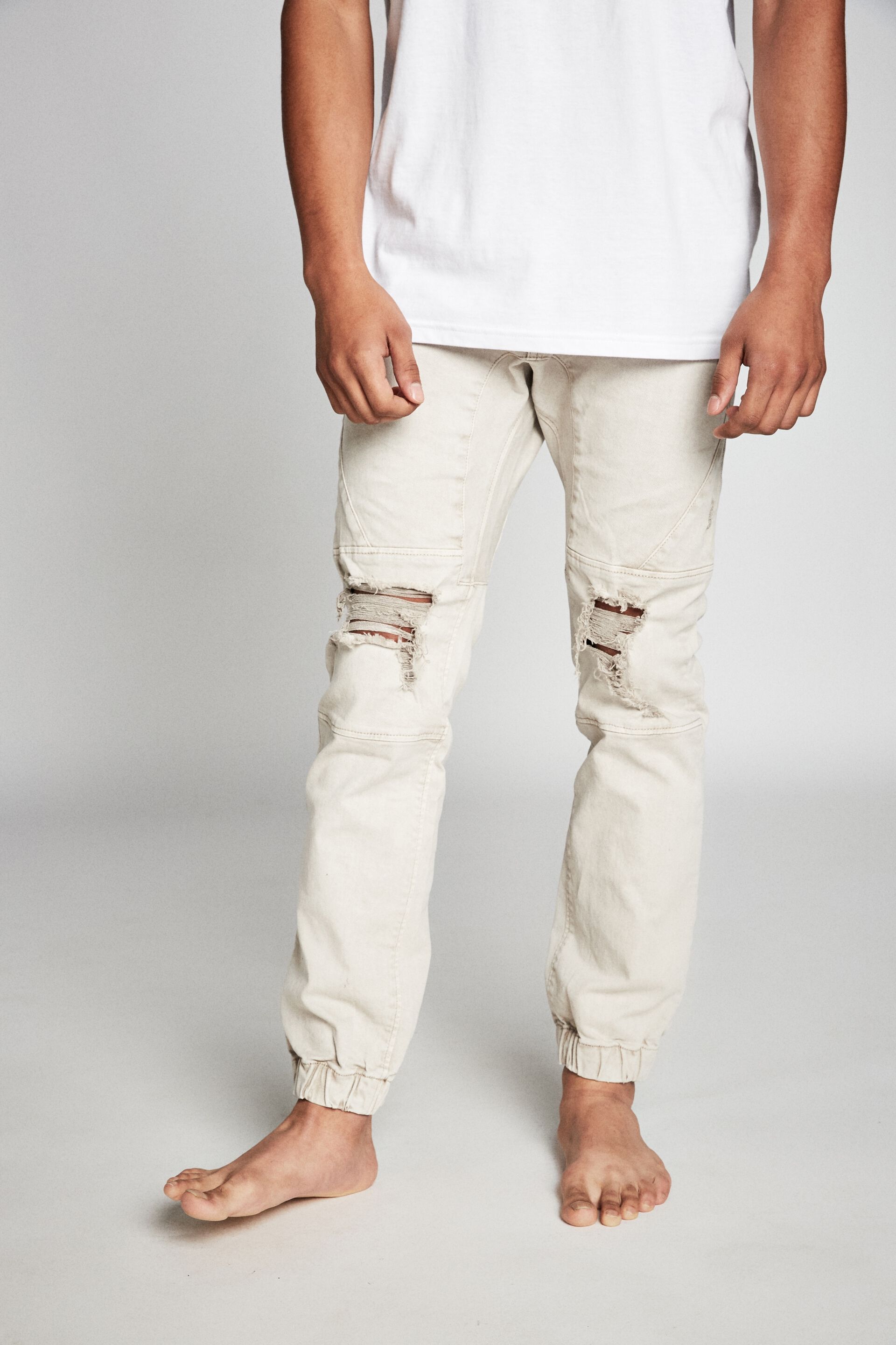 denim moto joggers