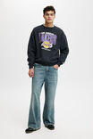 Nba Box Fit Crew Sweater, LCN NBA WASHED BLACK/LOS ANGELES -LAKERS FADE - alternate image 2