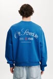 Box Fit Graphic Crew Sweater, CAROLINA BLUE / OFF SCHEDULE - alternate image 3