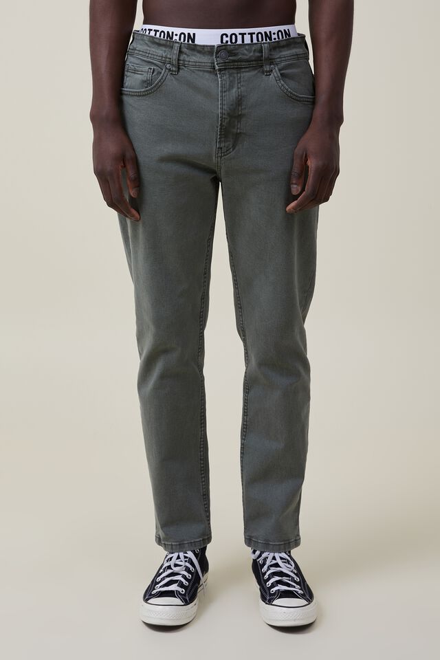 Slim Straight Jean, WASHED FOREST GREEN
