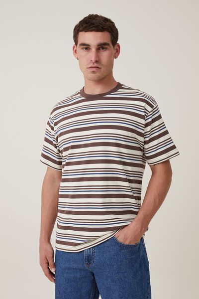 Loose Fit Stripe T-Shirt, CREAMPUFF TRIPLE STRIPE