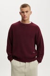 Box Fit Crew Knit, PLUM EMB - example image 1
