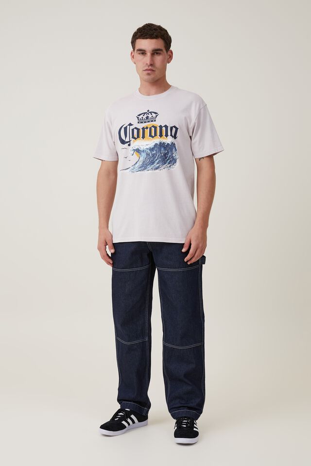 Corona Premium Loose Fit T-Shirt, LCN COR ICED LILAC/CORONA - SUNSET