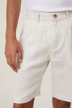 Linen Pleat Short, OATMEAL THIN STRIPE - alternate image 2
