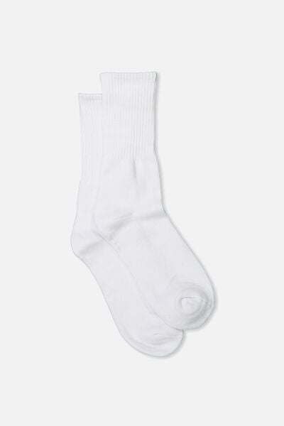 Meias - Essential Active Sock, WHITE SOLID