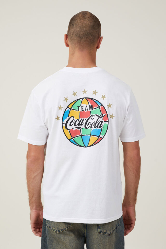 Coca-Cola Loose Fit T-Shirt, LCN COK WHITE / TEAM GLOBE