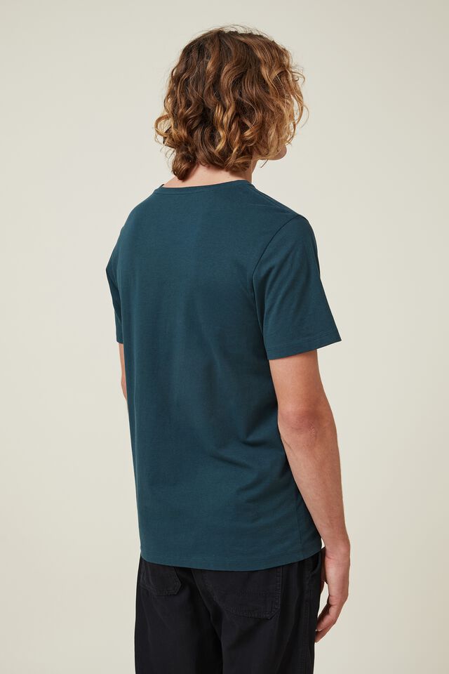 Organic V-Neck T-Shirt, DEEP SEA TEAL