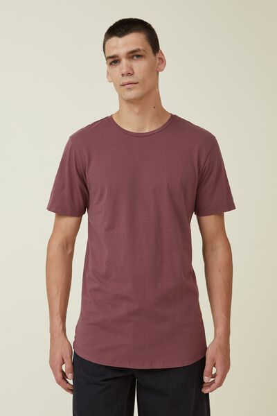 Organic Longline T-Shirt, AGED WINE