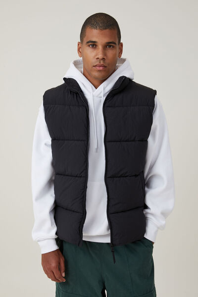 Jaqueta - Recycled Puffer Vest, BLACK
