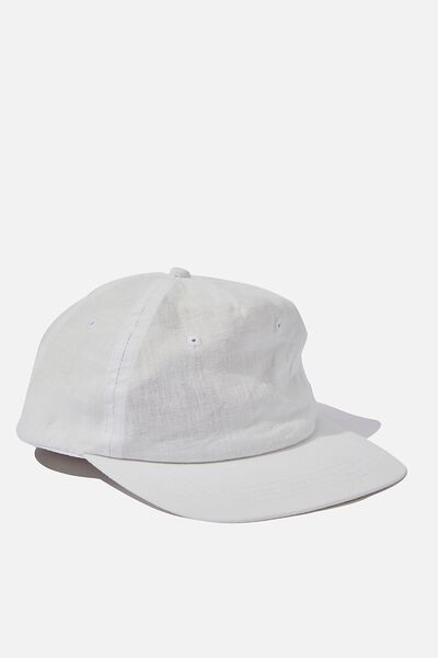 Hemp 5 Panel Hat, WHITE