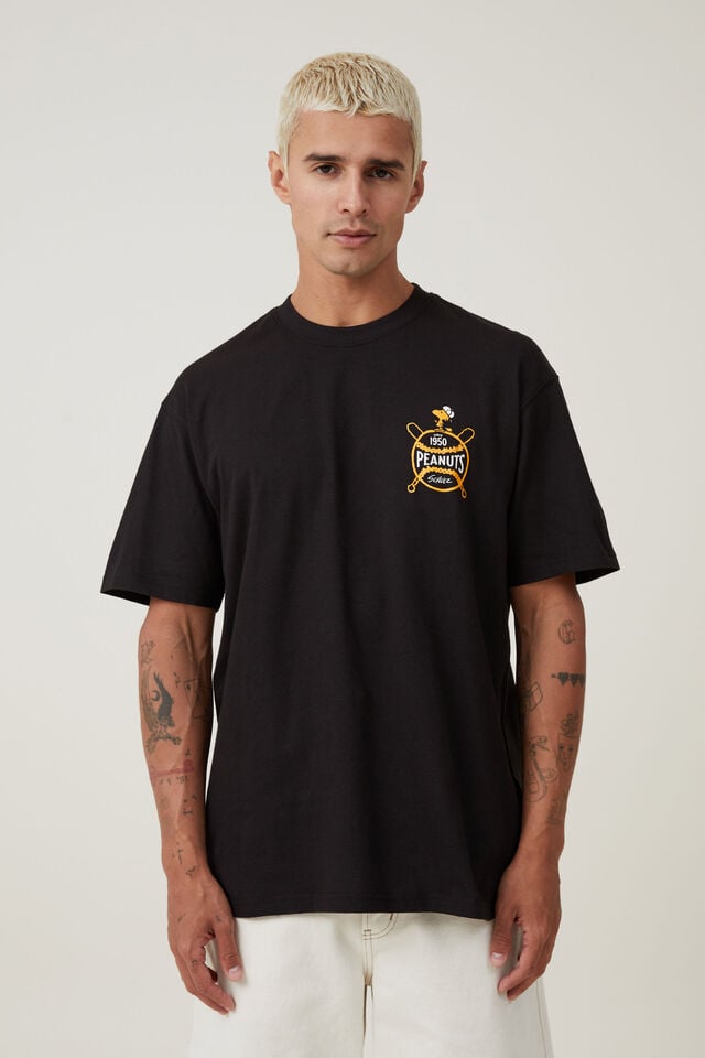 Snoopy Loose Fit T-Shirt, LCN PEA BLACK / SNOOPY NEW YORK