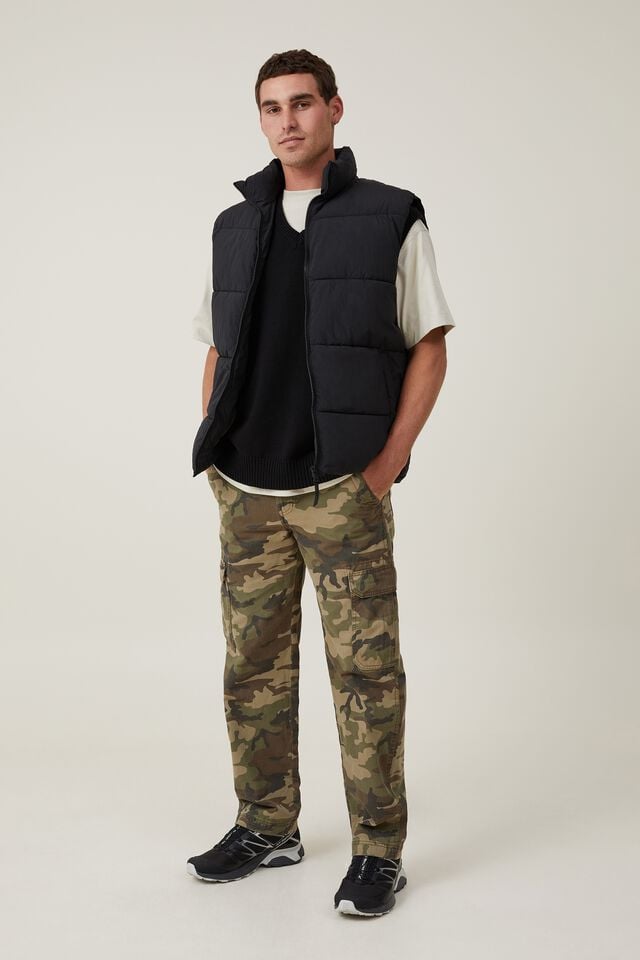 Recycled Puffer Vest, BLACK
