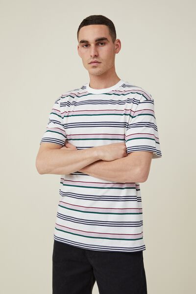 Loose Fit T-Shirt, PINK MIXED STRIPE