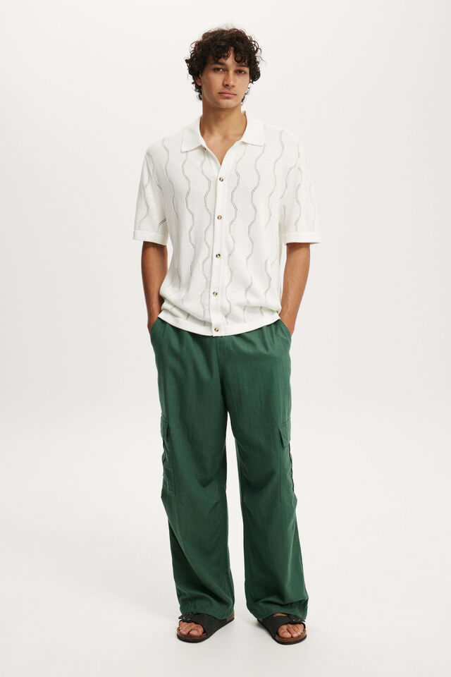 Baggy Resort Cargo Pant, TREKKING GREEN HERRINGBONE