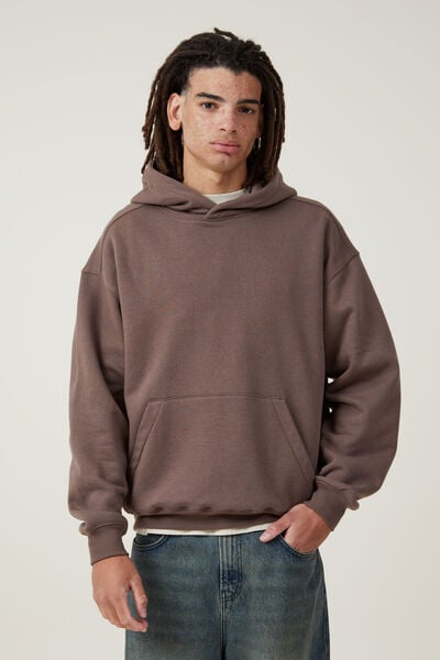 Box Fit Hoodie, WASHED CHOCOLATE