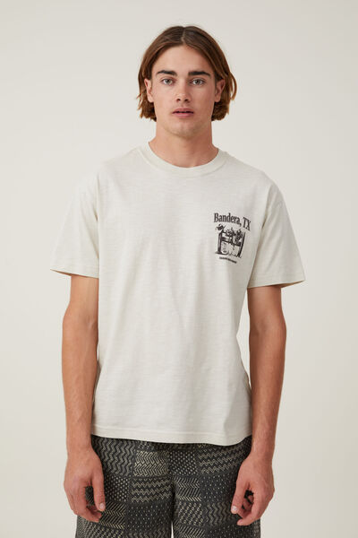 Loose Fit Graphic T-Shirt, IVORY/BANDERA TEXAS