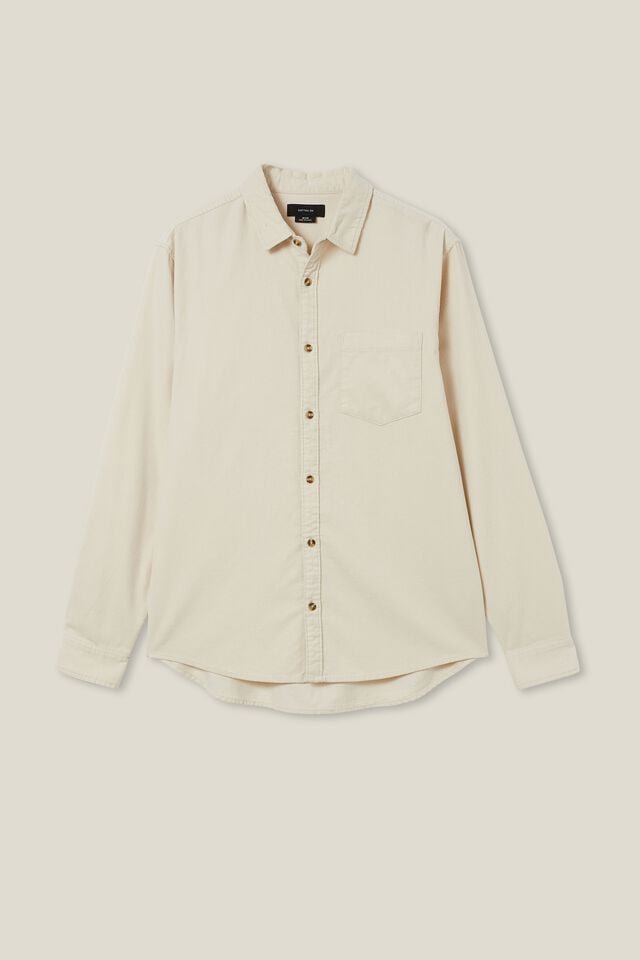 Camisas - Portland Long Sleeve Shirt, BONE CORD