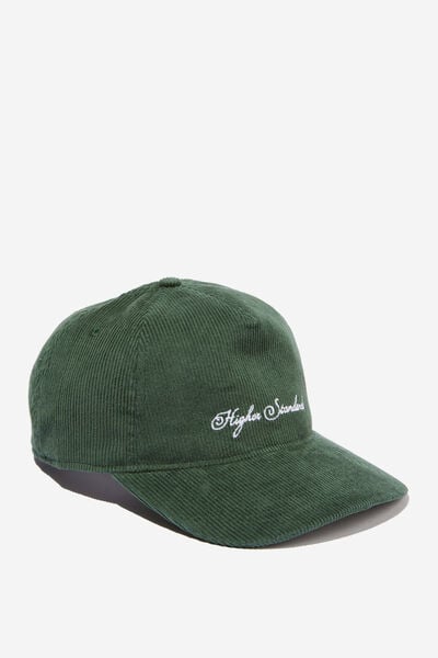 5 Panel Hat, PINENEEDLE GREEN CORD/HIGHER STANDARDS