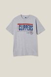 Active Nba Oversized T-Shirt, LCN NBA LIGHT GREY MARLE /CLIPPERS LOCK UP - alternate image 5