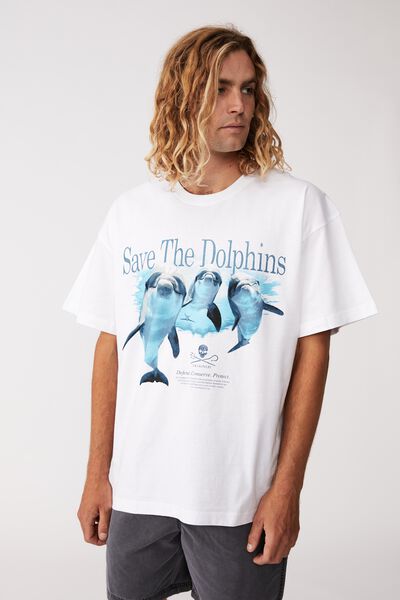 Sea Shepherd Oversized T-Shirt, LCN SEA WHITE/THE OCEAN DOLPHINS