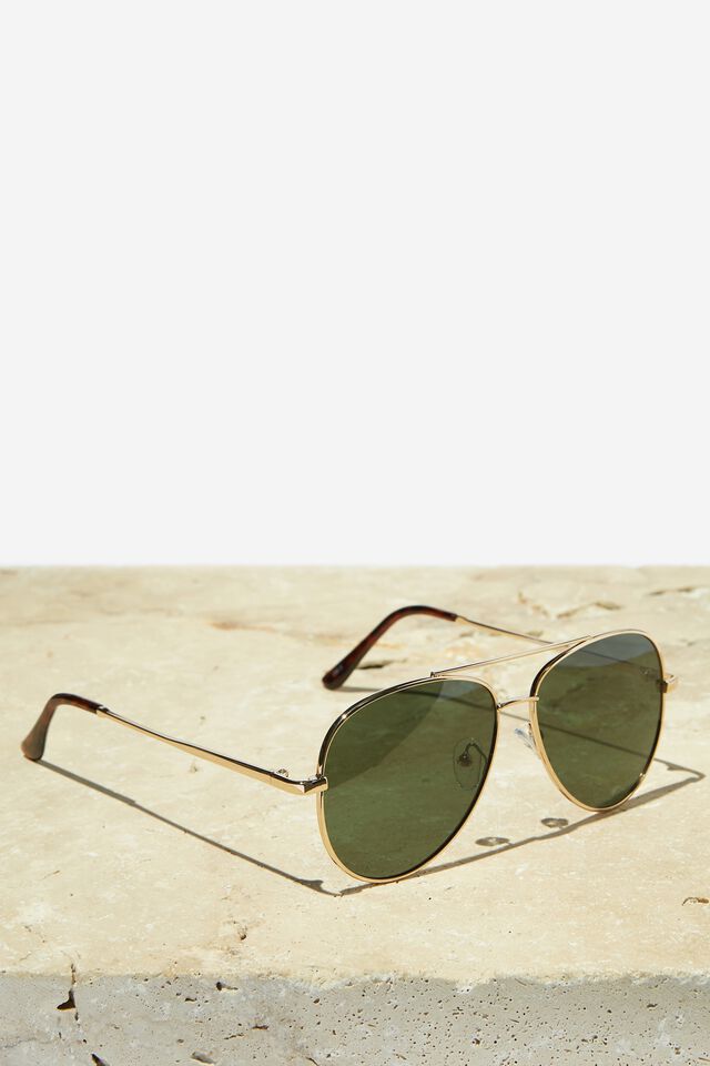 Óculos de Sol - Marshall Polarized Sunglasses, GOLD/TORT/GREEN SMOKE