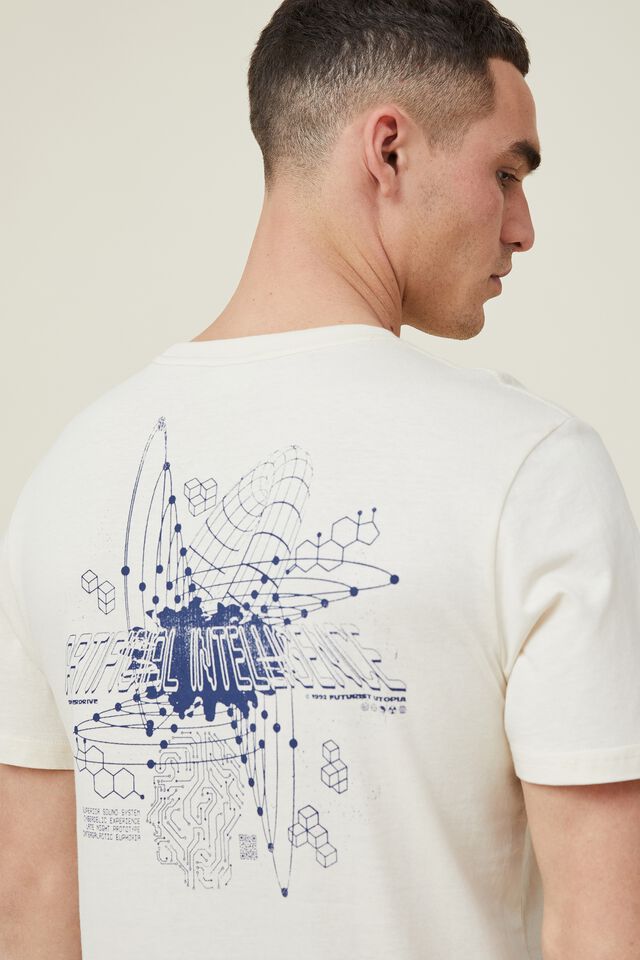 Tbar Art T-Shirt, BISQUE/ARTIFICIAL INTELLIGENCE